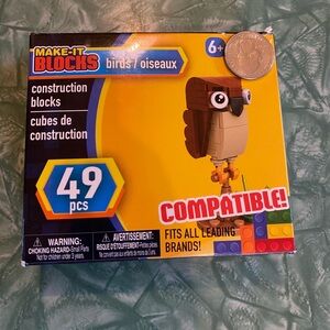 New In Box Make-It Blocks Owl Construction Blocks Kit 49 Pieces Ages 6+